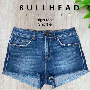 Bullhead Denim High Rise Shortie Shorts